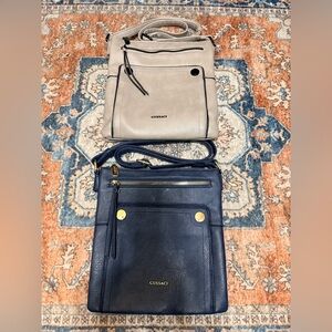 Gussaci Women's Blue and Cream Crossbody Bags 2 purse bundle